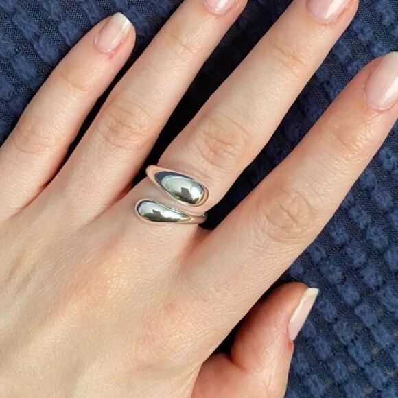 18k Gold Wrap Ring 925 stamped - Picture 8 of 9